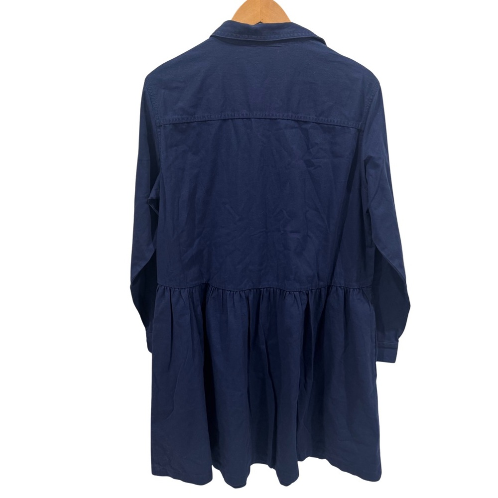 Draper James Utility Shirt Dress Washed Twill Nassau Navy XL NWT $150 Pockets - Picture 2 of 7